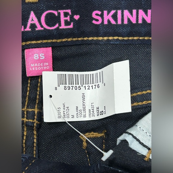 Childrens Place Skinny Jeans Girls Size 8 Blue Dark Wash Adjustable Waist NWT - Picture 4 of 13